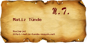 Matiz Tünde névjegykártya